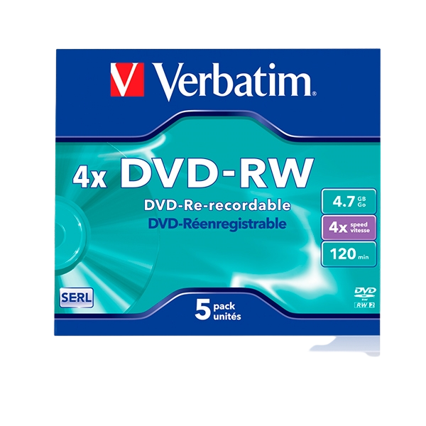 Verbatim DVDRW 4x Pack 5u 47GB DVD Verbatim DVDRW 4x Pack 5u 47GB DVD