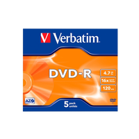 Verbatim DVDR 16x Advanced AZO Bobina 5u 47GB DVD Verbatim DVDR 16x Advanced AZO Bobina 5u 47GB DVD