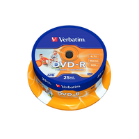 DVDR Verbatim Imprimible 16X Tarrina25uds DVDR Verbatim Imprimible 16X Tarrina25uds