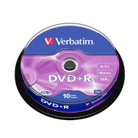 Verbatim DVDR 16x Bobina 10u 47GB DVD Verbatim DVDR 16x Bobina 10u 47GB DVD