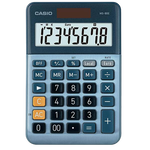Casio MS80E Calculadora de Escritorio | Pantalla LCD de 8 dígitos Solar y Pilas Color Azul