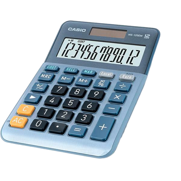 Casio MS120EM Calculadora de Escritorio Pantalla LCD de 12 dígitos Solar y Pilas Color Azul Casio MS120EM Calculadora de Escritorio Pantalla LCD de 12 dígitos Solar y Pilas Color Azul