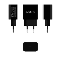 Aisens A1100538 20W USBC Negro Cargador USB Aisens A1100538 20W USBC Negro Cargador USB
