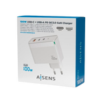 Aisens ASCH-100W3P008-W / 2x USB-A / USB-C / 100W / Blanco - Cargador USB