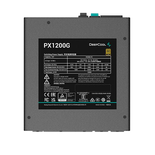 DeepCool PX1200G 1200W 80 Gold Full Modular PCIe 50 ATX 30  Fuente de Alimentación DeepCool PX1200G 1200W 80 Gold Full Modular PCIe 50 ATX 30  Fuente de Alimentación