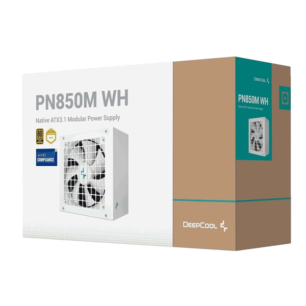 Deepcool PN850M 850W 80 Plus Gold ATX 31 PCIe 51 Fuente de alimentación Blanca Deepcool PN850M 850W 80 Plus Gold ATX 31 PCIe 51 Fuente de alimentación Blanca
