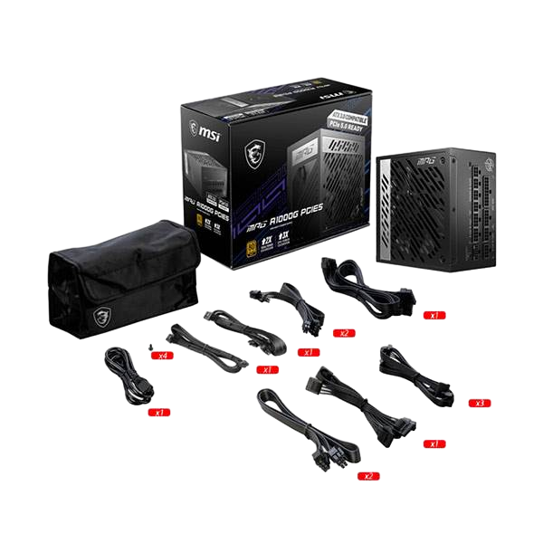 MSI MEG A1000G 1000W 80 Gold Full Modular PCIe 50  Fuente de Alimentación MSI MEG A1000G 1000W 80 Gold Full Modular PCIe 50  Fuente de Alimentación