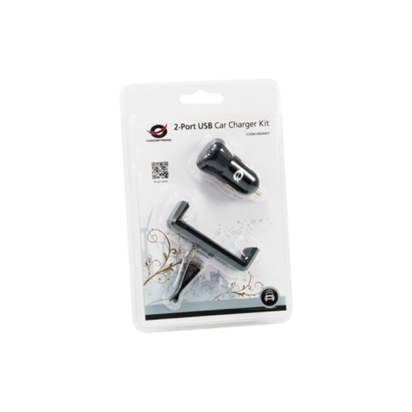 Conceptronic 2 USB cargador  soporte coche  Accesorio Conceptronic 2 USB cargador  soporte coche  Accesorio