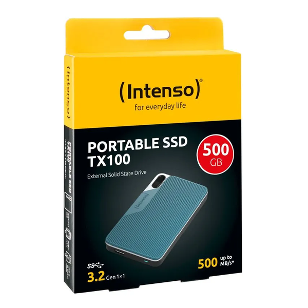 Intenso TX100 eSSD 500GB SSD Portátil USBC 32 Gen1 hasta 450MBs Intenso TX100 eSSD 500GB SSD Portátil USBC 32 Gen1 hasta 450MBs