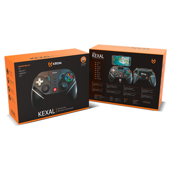 Krom Kexal  Gamepad Bluetooth y USB Compatible Multiplataforma PC Nintendo Switch iOS Android Krom Kexal  Gamepad Bluetooth y USB Compatible Multiplataforma PC Nintendo Switch iOS Android