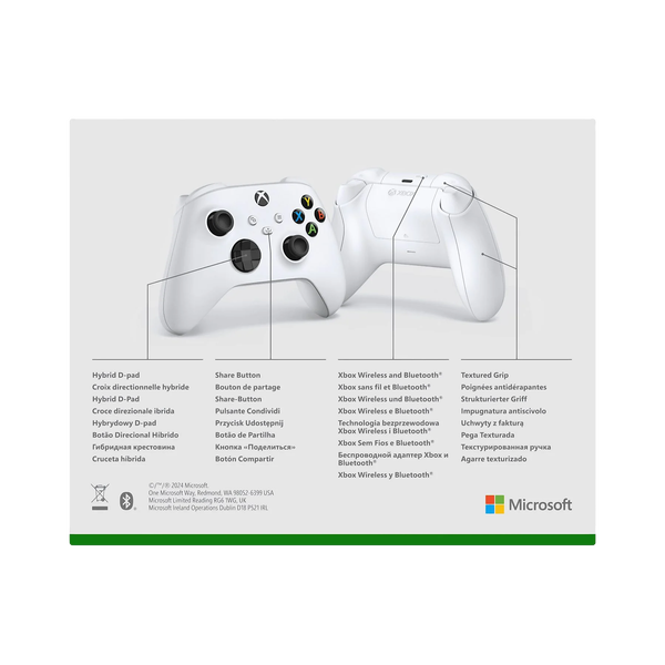 Microsoft Xbox Wireless Controller Blanco Gamepad Inalámbrico Bluetooth y USBC para Xbox Series One PC Microsoft Xbox Wireless Controller Blanco Gamepad Inalámbrico Bluetooth y USBC para Xbox Series One PC