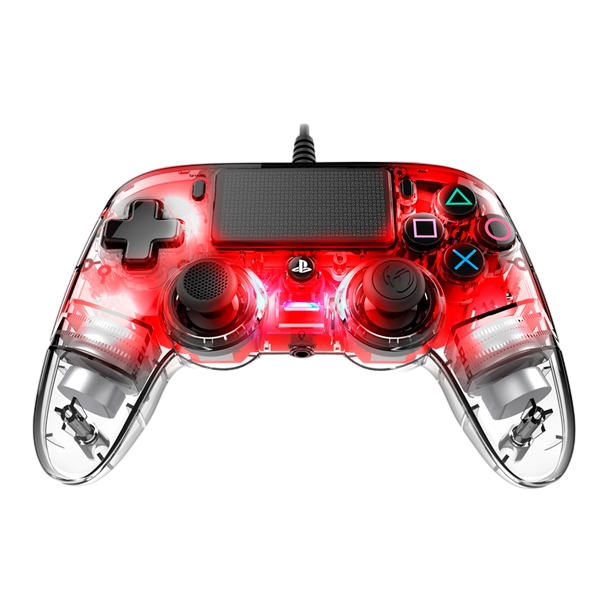 Nacon PS4 oficial transparente LED rojo wired Gamepad Nacon PS4 oficial transparente LED rojo wired Gamepad