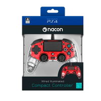 Nacon PS4 oficial transparente LED rojo wired Gamepad Nacon PS4 oficial transparente LED rojo wired Gamepad