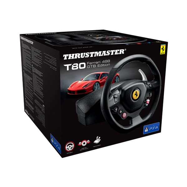 Thrustmaster T80 RW Ferrari 488 GTB Volante y Pedales Thrustmaster T80 RW Ferrari 488 GTB Volante y Pedales