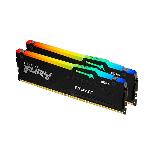Kingston FURY Beast RGB 32 GB 2x16GB DDR5 5200 MHz RAM Kingston FURY Beast RGB 32 GB 2x16GB DDR5 5200 MHz RAM