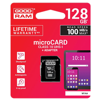 GOODRAM Micro SD 128GB M1AA CL10 UHSI  adaptador  Memoria