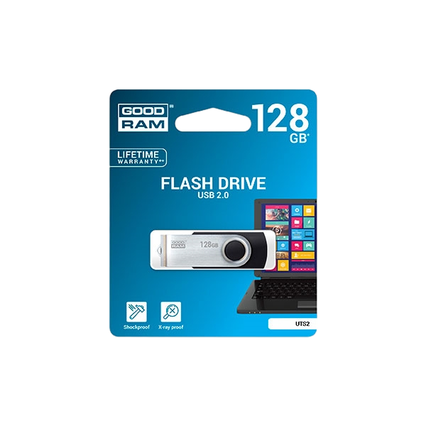 GOODRAM Pendrive 128GB UTS2 USB 20 Negro Memoria GOODRAM Pendrive 128GB UTS2 USB 20 Negro Memoria
