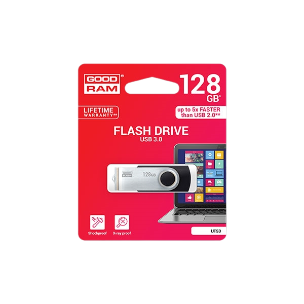GOODRAM Pendrive 128GB UTS3 USB 30 Negro Memoria GOODRAM Pendrive 128GB UTS3 USB 30 Negro Memoria