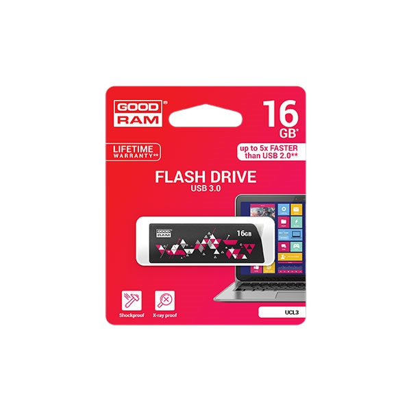 GOODRAM Pendrive 16GB UCL3 USB 30 Negro Memoria GOODRAM Pendrive 16GB UCL3 USB 30 Negro Memoria