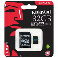 Kingston MicroSD Canvas Go 32GB cad  Memoria Flash