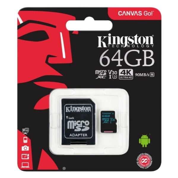 Kingston MicroSD Canvas Go 64GB cad Memoria Flash Kingston MicroSD Canvas Go 64GB cad Memoria Flash