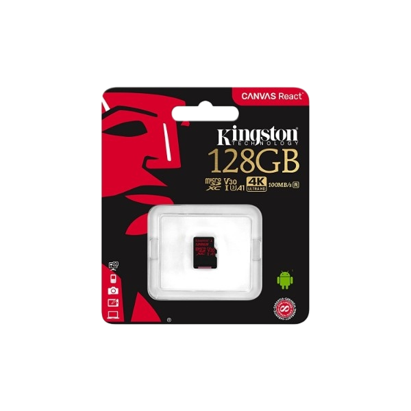 Kingston Canvas React MicroSD 128GB Memoria Flash Kingston Canvas React MicroSD 128GB Memoria Flash