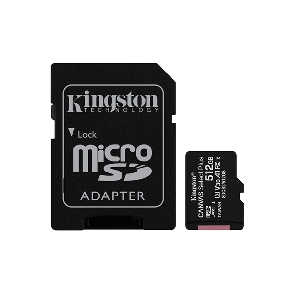 Kingston Canvas Select Plus 512GB Micro SD Adapt Tarjeta Kingston Canvas Select Plus 512GB Micro SD Adapt Tarjeta