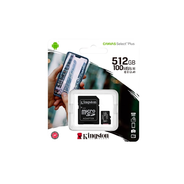 Kingston Canvas Select Plus 512GB Micro SD Adapt Tarjeta Kingston Canvas Select Plus 512GB Micro SD Adapt Tarjeta