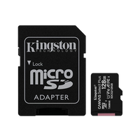 Kingston Canvas 128GB Clase 10 UHS-i c/Adaptador - Tarjeta MicroSD Kingston Canvas 128GB Clase 10 UHS-i c/Adaptador - Tarjeta MicroSD