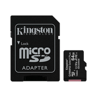 Kingston Canvas 64GB Clase 10 UHS cAdap  Tarjeta MicroSD
