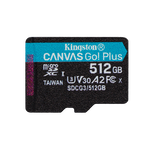 Kingston Canvas Go Plus 512GB Tarjeta microSD UHSI U3 V30 A2 Memoria Clase 10 170MBs con Adaptador Kingston Canvas Go Plus 512GB Tarjeta microSD UHSI U3 V30 A2 Memoria Clase 10 170MBs con Adaptador