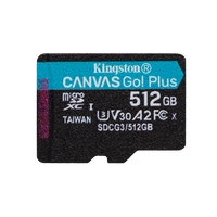 Kingston Canvas Go Plus 512GB Tarjeta microSD UHSI U3 V30 A2 Memoria Clase 10 170MBs con Adaptador Kingston Canvas Go Plus 512GB Tarjeta microSD UHSI U3 V30 A2 Memoria Clase 10 170MBs con Adaptador