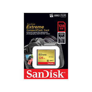 SanDisk Extreme 128GB 120MBs 85MBs  Tarjeta CompactFlash