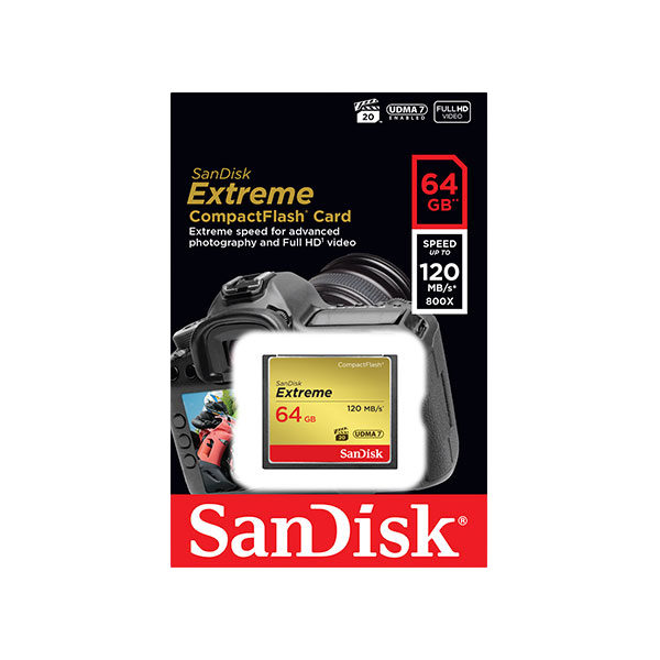SanDisk Extreme 64GB 120MBs 85MBs Tarjeta CompactFlash SanDisk Extreme 64GB 120MBs 85MBs Tarjeta CompactFlash