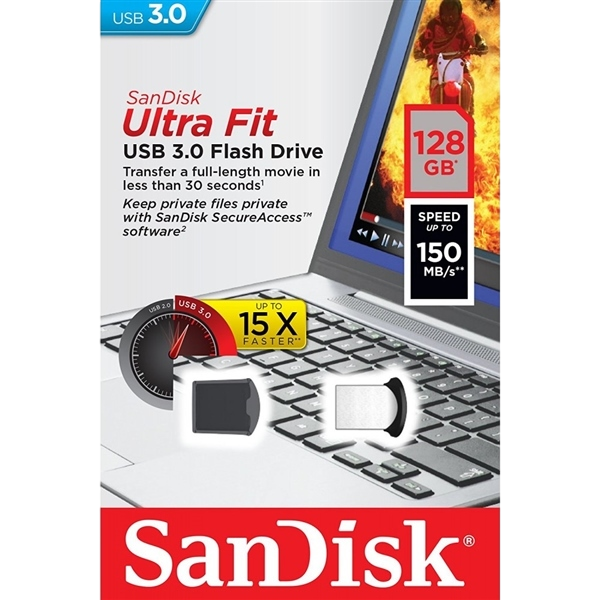 SanDisk Ultra Fit USB 30 128GB 150MBs  PenDrive SanDisk Ultra Fit USB 30 128GB 150MBs  PenDrive