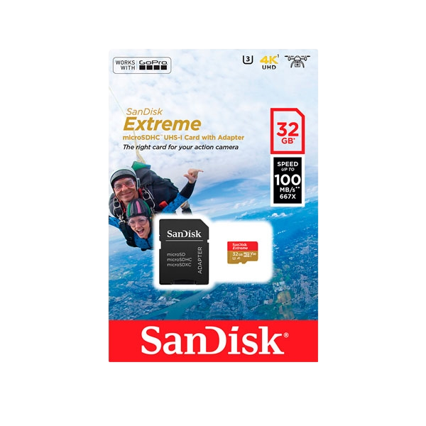 SanDisk Extreme 32GB 100MBs 60MBs cada Tarjeta microSD SanDisk Extreme 32GB 100MBs 60MBs cada Tarjeta microSD