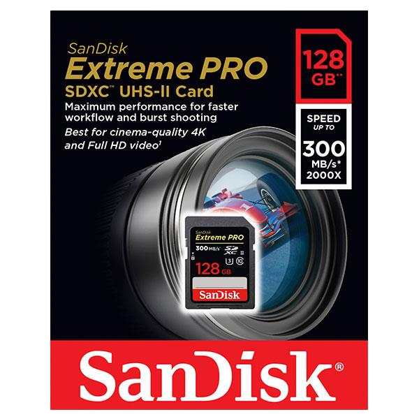 SanDisk Extreme Pro 128GB 300MBs UHSII  Tarjeta SD SanDisk Extreme Pro 128GB 300MBs UHSII  Tarjeta SD