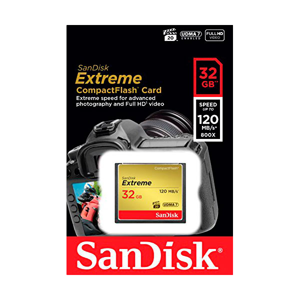 SanDisk Extreme 32GB 120MBs 85MBs  Tarjeta CompactFlash SanDisk Extreme 32GB 120MBs 85MBs  Tarjeta CompactFlash