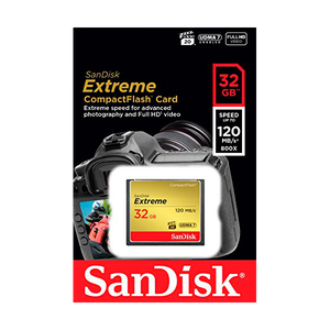 SanDisk Extreme 32GB 120MBs 85MBs Tarjeta CompactFlash SanDisk Extreme 32GB 120MBs 85MBs Tarjeta CompactFlash
