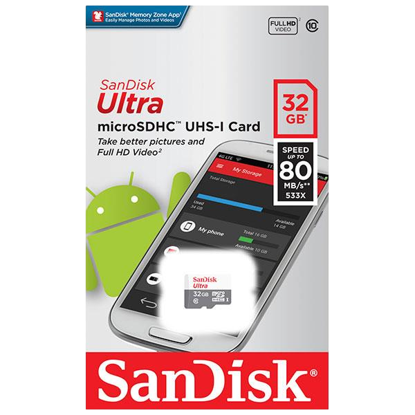 SanDisk Ultra Android 32GB 80MBs Tarjeta microSD SanDisk Ultra Android 32GB 80MBs Tarjeta microSD