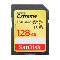SanDisk Extreme 128GB 150MBs V30 UHSI U3  Tarjeta SD