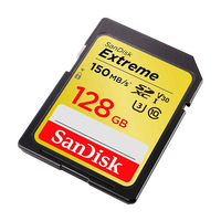 SanDisk Extreme 128GB 150MBs V30 UHSI U3  Tarjeta SD