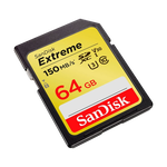 SanDisk Extreme 64GB 150MBs V30 UHSI U3  Tarjeta SD