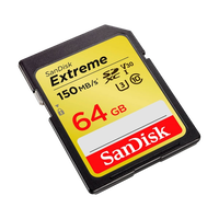 SanDisk Extreme 64GB 150MBs V30 UHSI U3  Tarjeta SD