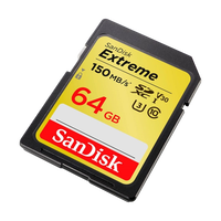 SanDisk Extreme 64GB 150MBs V30 UHSI U3  Tarjeta SD