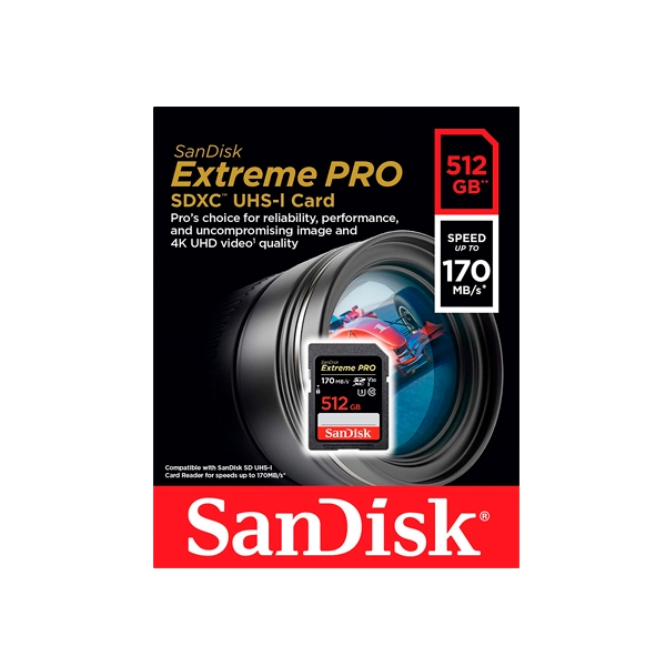 SanDisk Extreme Pro 512GB 170MBs Tarjeta SD SanDisk Extreme Pro 512GB 170MBs Tarjeta SD