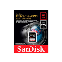 SanDisk Extreme Pro 512GB 170MBs Tarjeta SD SanDisk Extreme Pro 512GB 170MBs Tarjeta SD