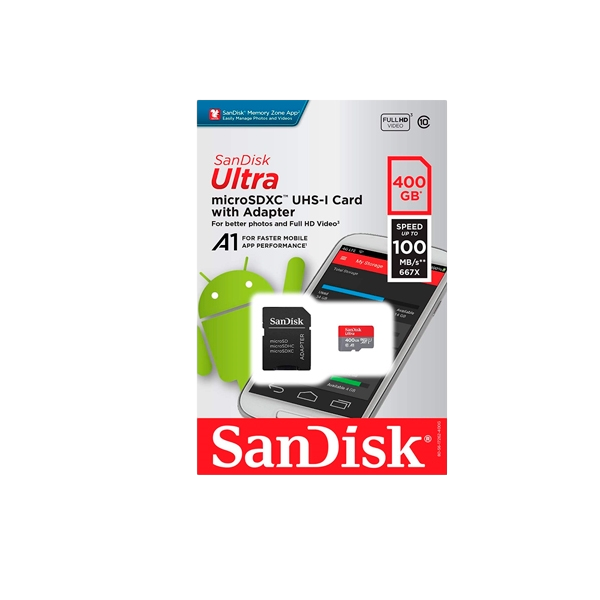 SanDisk Ultra Android 400GB 100MBs cAdap Tarjeta MicroSD SanDisk Ultra Android 400GB 100MBs cAdap Tarjeta MicroSD