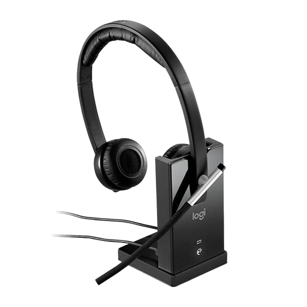 Logitech Auriculares Estereo Dual Inalámbricos con Micrófono H820E Negro USB Logitech Auriculares Estereo Dual Inalámbricos con Micrófono H820E Negro USB