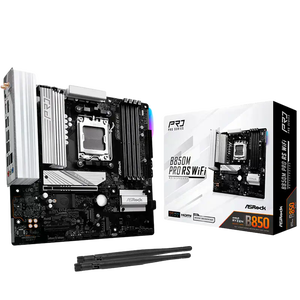 Asrock B850M Pro RS WiFi 6E Bluetooth 52 DDR5 MicroATX Placa Base AM5 Asrock B850M Pro RS WiFi 6E Bluetooth 52 DDR5 MicroATX Placa Base AM5